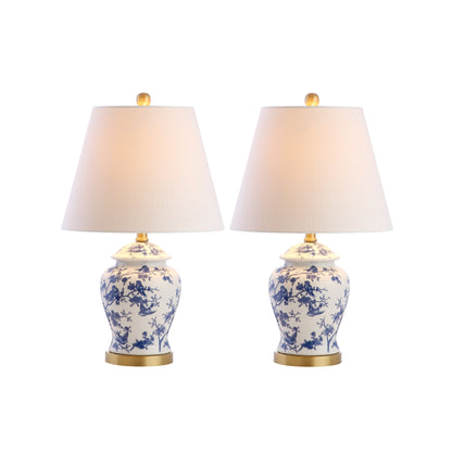 Lampada da tavolo Choi 22 Chinoiserie, blu/bianca (set da 2) di JONATHAN Y