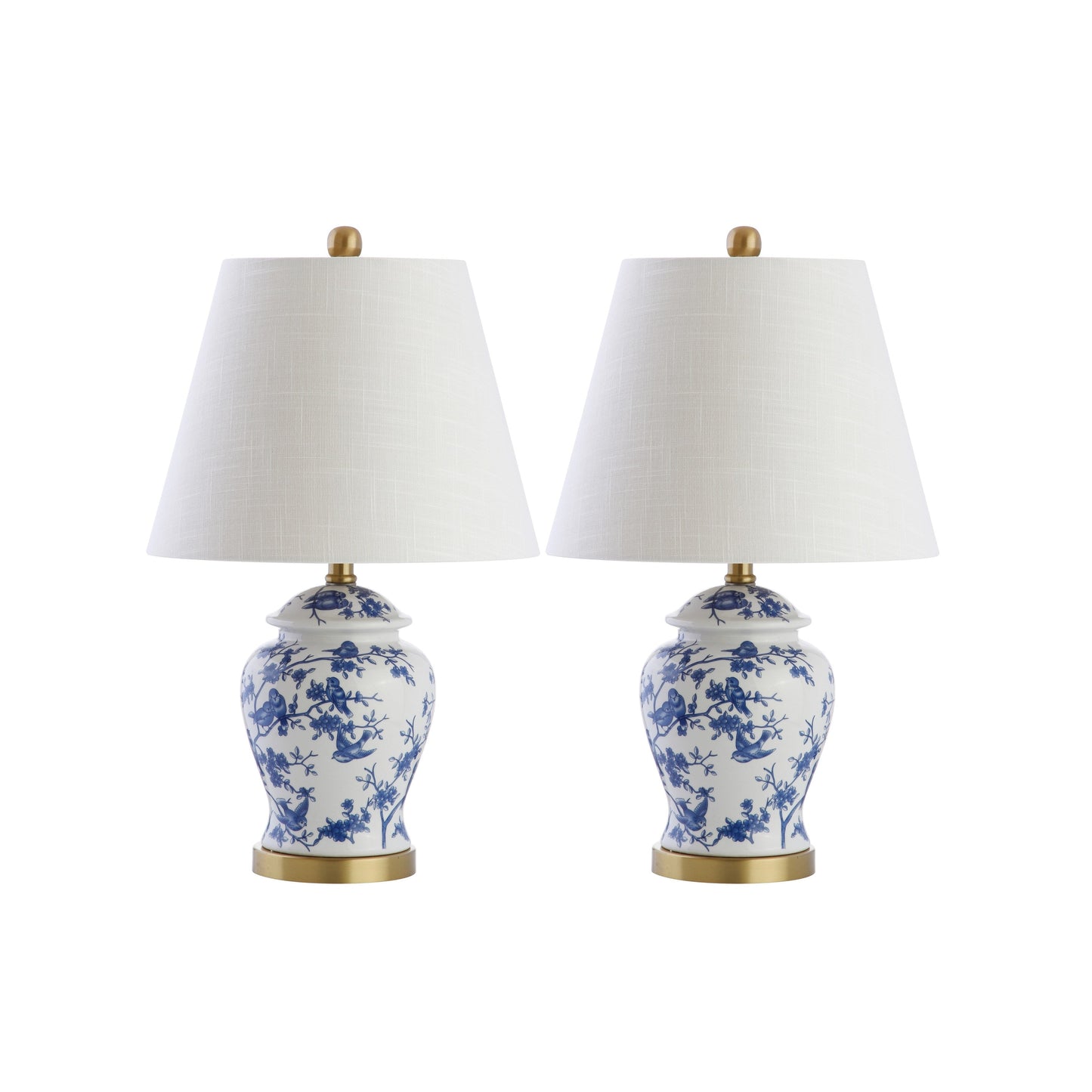 Lampada da tavolo Choi 22 Chinoiserie, blu/bianca (set da 2) di JONATHAN Y