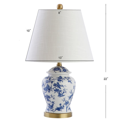Lampada da tavolo Choi 22 Chinoiserie, blu/bianca (set da 2) di JONATHAN Y