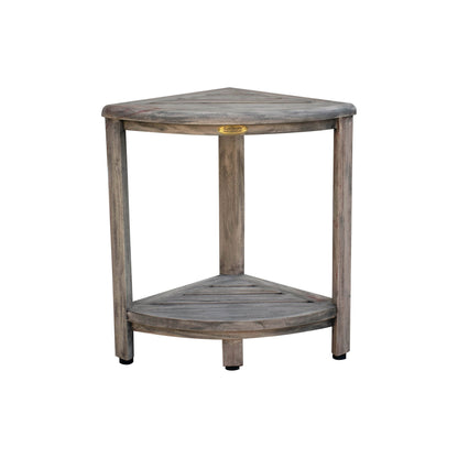 CoastalVogue, Mensola angolare per doccia in teak, Sgabello per doccia per radersi le gambe, Sgabello per piedi per doccia, Sgabello per doccia in teak, Sgabello angolare per doccia