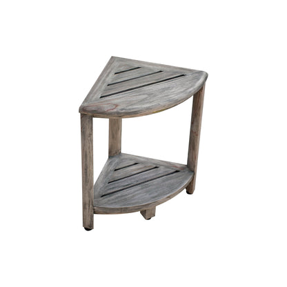 CoastalVogue, Mensola angolare per doccia in teak, Sgabello per doccia per radersi le gambe, Sgabello per piedi per doccia, Sgabello per doccia in teak, Sgabello angolare per doccia
