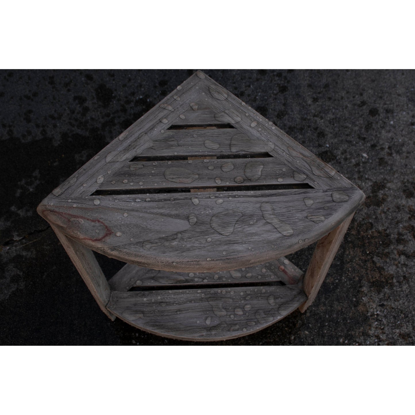 CoastalVogue, Mensola angolare per doccia in teak, Sgabello per doccia per radersi le gambe, Sgabello per piedi per doccia, Sgabello per doccia in teak, Sgabello angolare per doccia