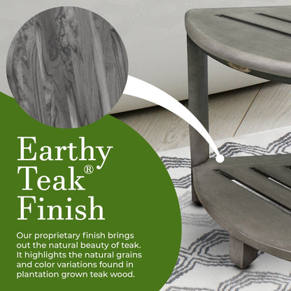 CoastalVogue, Mensola angolare per doccia in teak, Sgabello per doccia per radersi le gambe, Sgabello per piedi per doccia, Sgabello per doccia in teak, Sgabello angolare per doccia