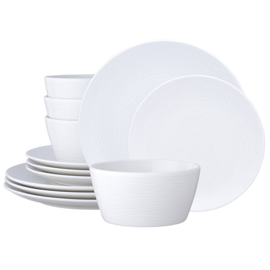 Noritake Colorscapes Swirl Set di stoviglie da 12 pezzi, servizio per 4 persone