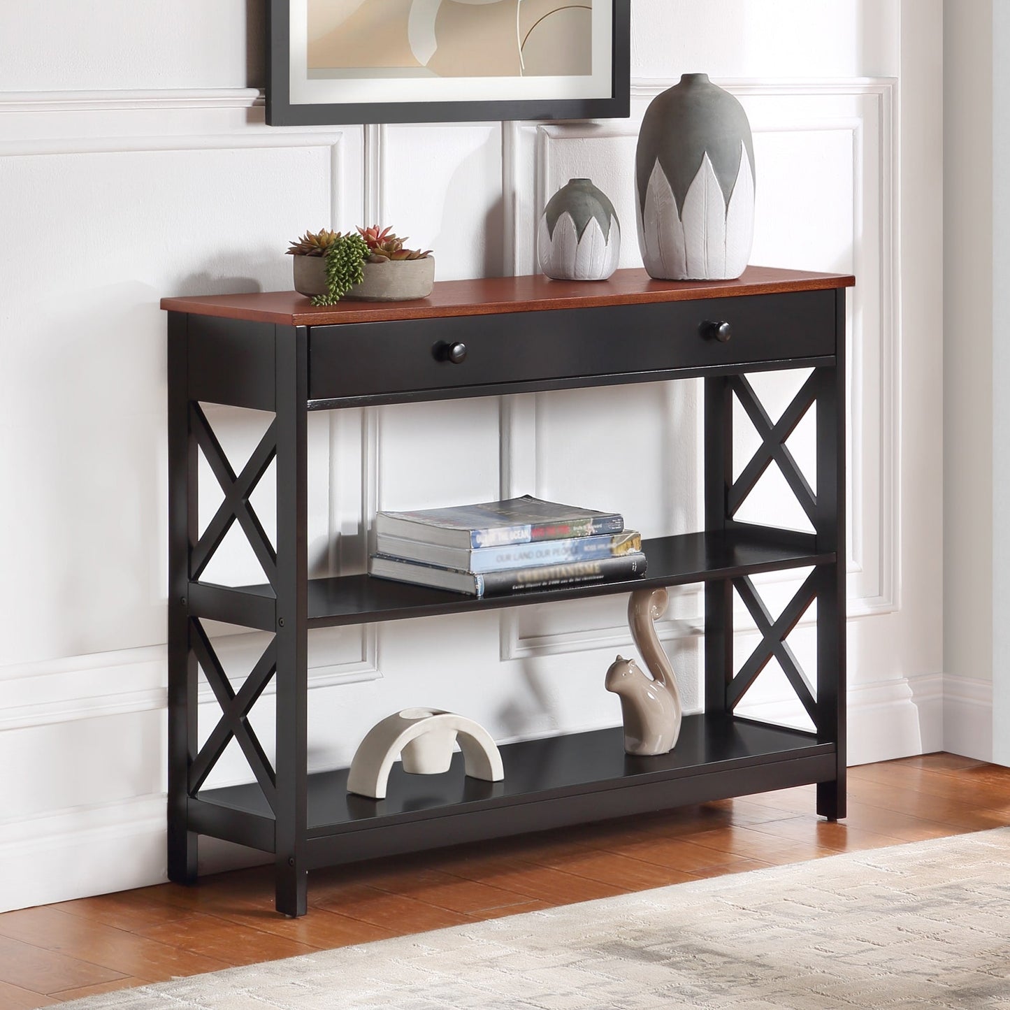 Convenience Concepts Oxford Tavolo consolle con 1 cassetto e ripiani