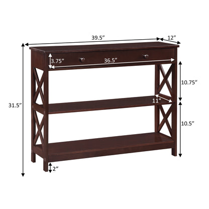 Convenience Concepts Oxford Tavolo consolle con 1 cassetto e ripiani