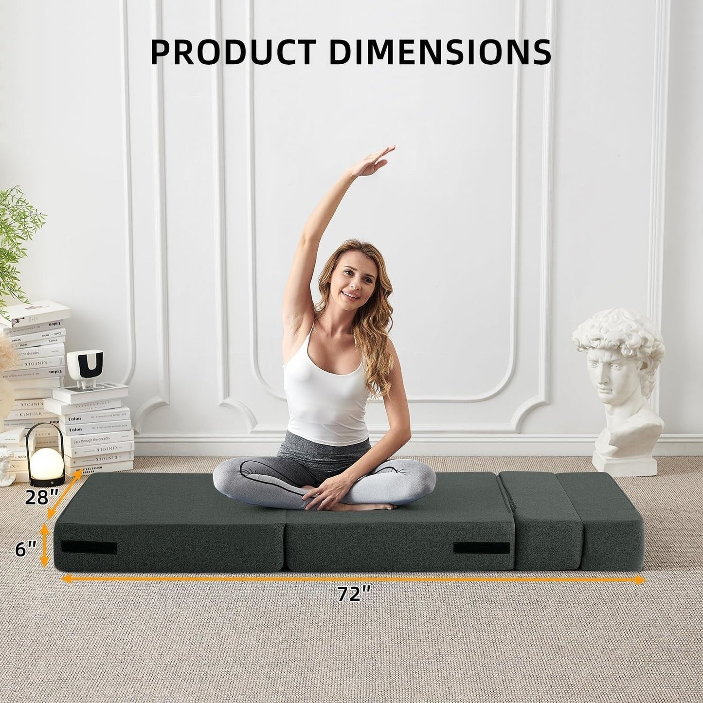 Divano letto pieghevole trasformabile - Poltrona letto moderna in lino con cuscino e materasso pieghevole per soggiorno/camera da letto/ospiti