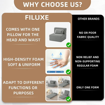 Divano letto pieghevole trasformabile - Poltrona letto moderna in lino con cuscino e materasso pieghevole per soggiorno/camera da letto/ospiti