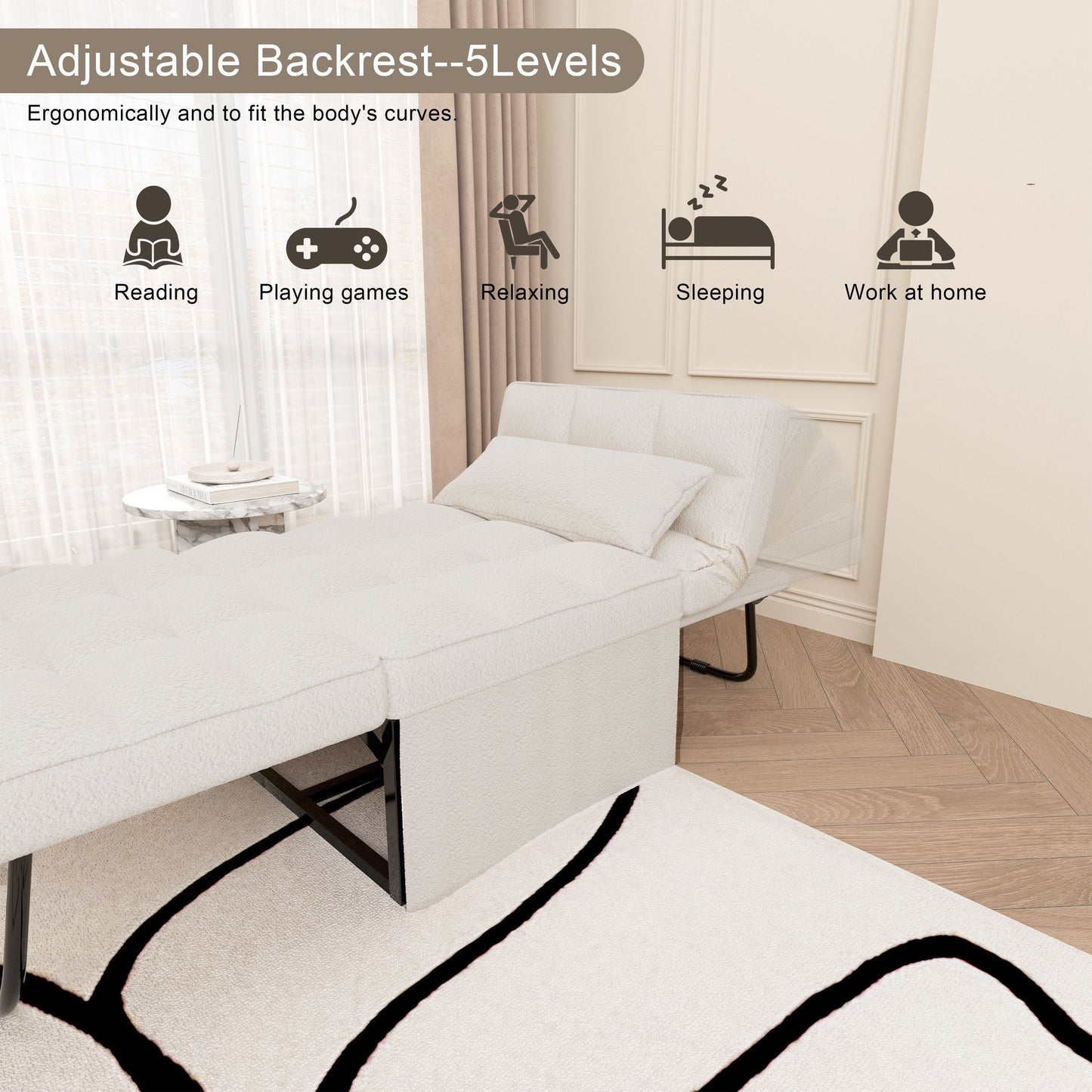 Divano letto trasformabile, poltrona, pouf pieghevole, poltrone reclinabili per soggiorno