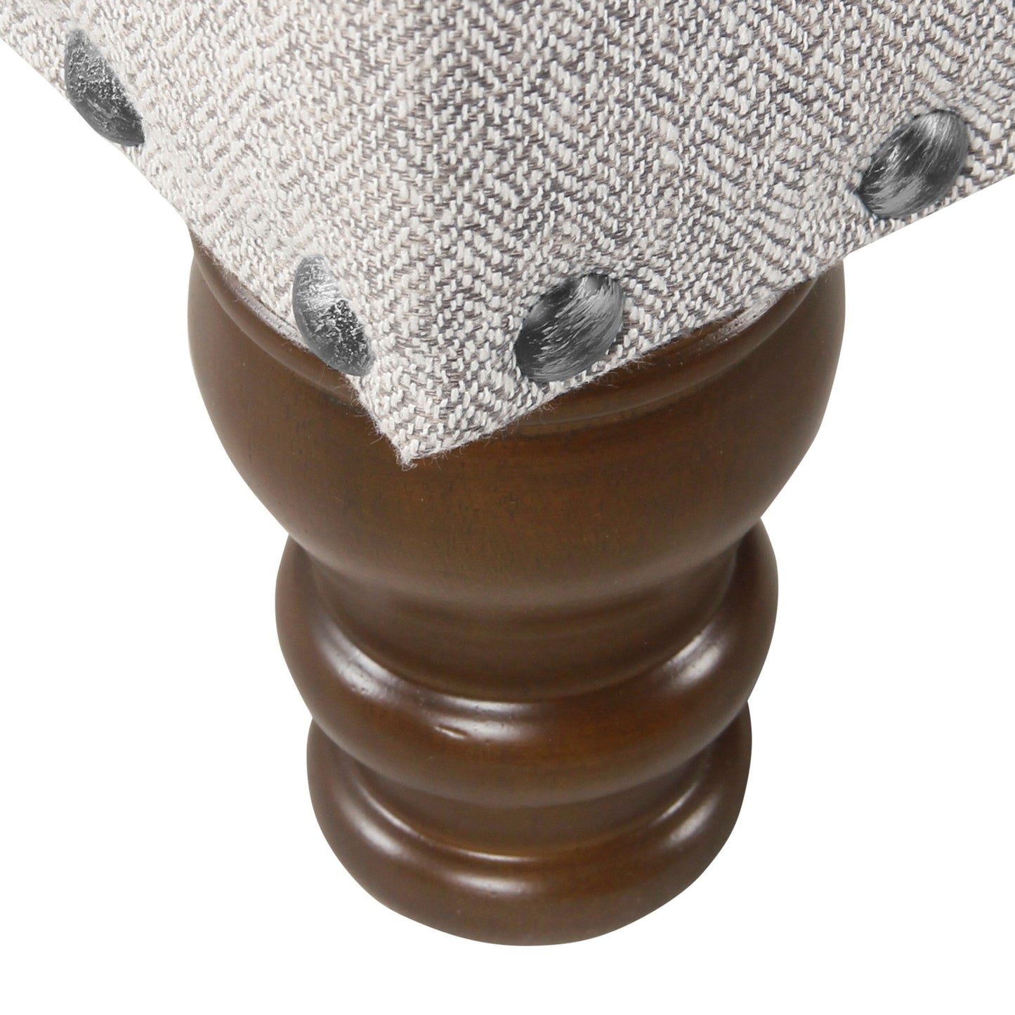 Panca contenitore imbottita Copper Grove Muscari con finiture a borchie