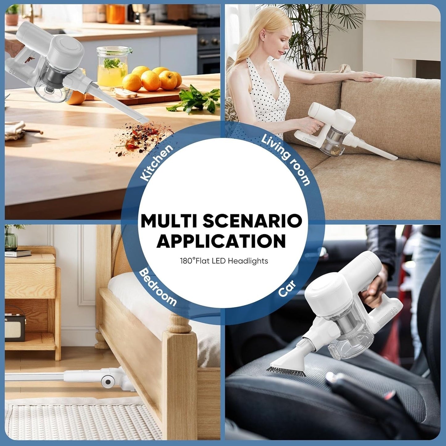 Aspirapolvere a batteria 3 in 1, leggero, per tappeti, pavimenti duri, peli di animali e pulizia della casa