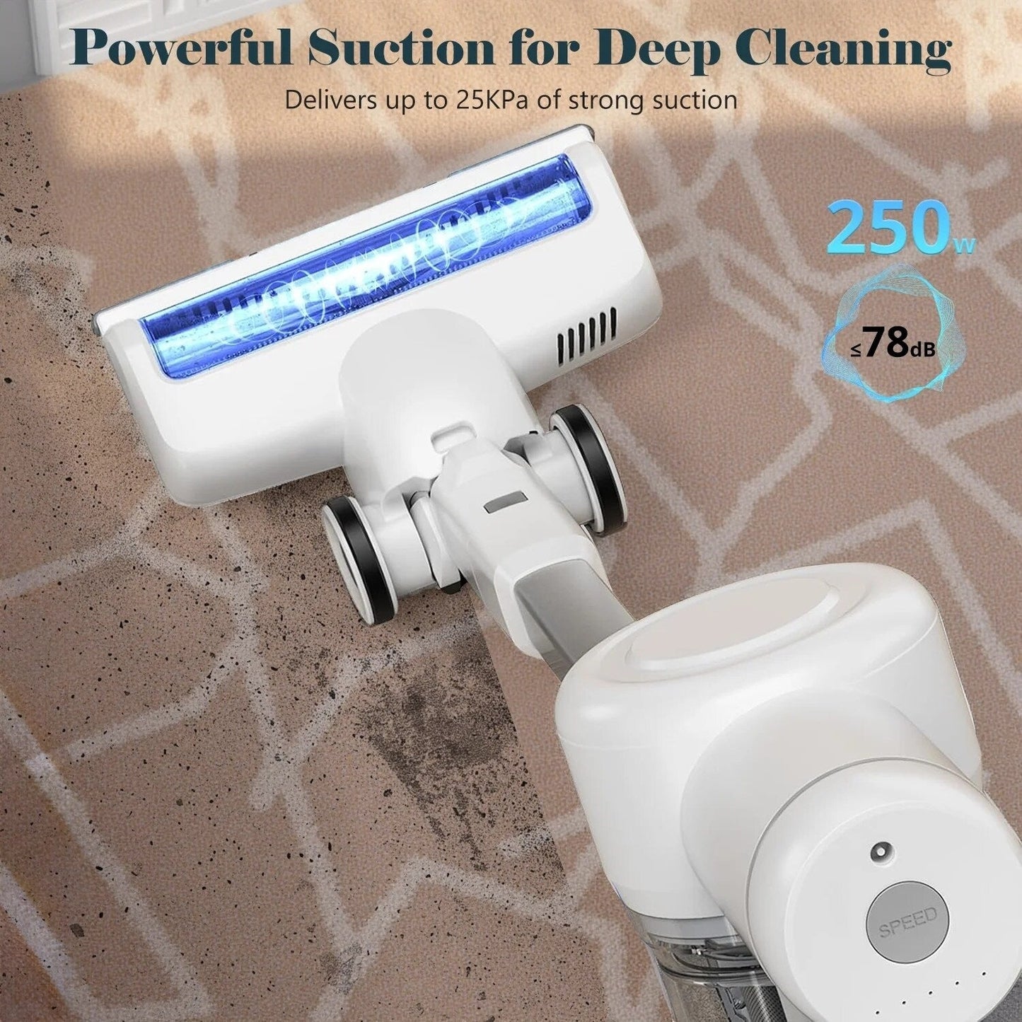 Aspirapolvere a batteria 3 in 1, leggero, per tappeti, pavimenti duri, peli di animali e pulizia della casa