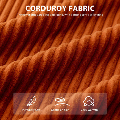 Divano imbottito in memory foam con pouf imbottito in velluto a coste - 48,4Lx67,7Wx24,4H