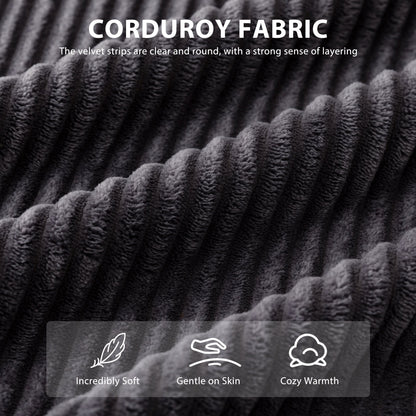 Divano imbottito in memory foam con pouf imbottito in velluto a coste - 48,4Lx67,7Wx24,4H