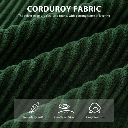 Divano imbottito in memory foam con pouf imbottito in velluto a coste - 48,4Lx67,7Wx24,4H