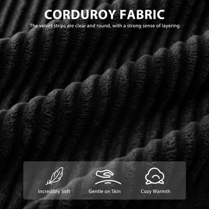 Divano imbottito in memory foam con pouf imbottito in velluto a coste - 48,4Lx67,7Wx24,4H