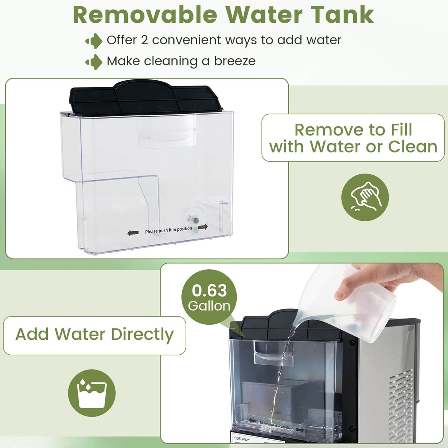 Costway 56 libbre/24 ore Pepple Chewable Countertop Ice Maker con - Vedi dettagli