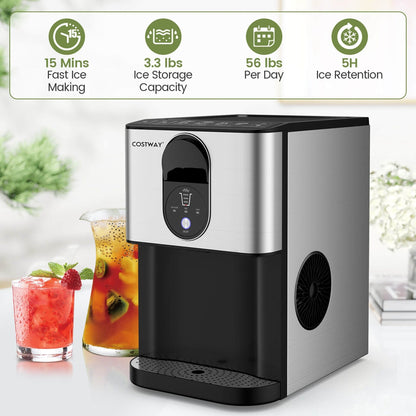 Costway 56 libbre/24 ore Pepple Chewable Countertop Ice Maker con - Vedi dettagli
