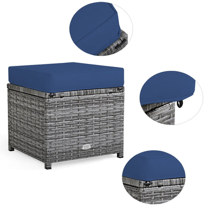 Costway 7 pezzi set da pranzo in rattan per patio divano componibile divano pouf - Vedi dettagli
