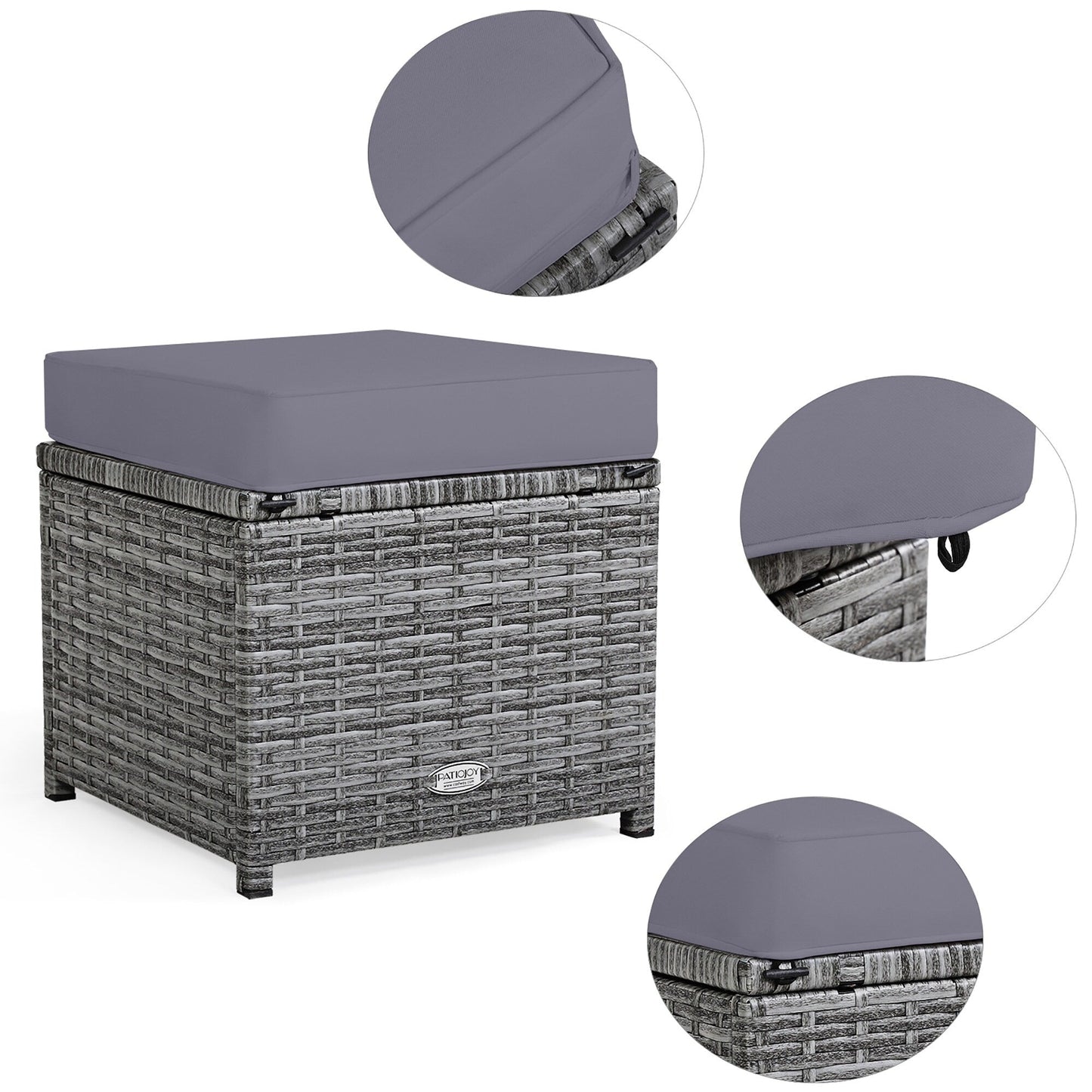Costway 7 pezzi set da pranzo in rattan per patio divano componibile divano pouf - Vedi dettagli