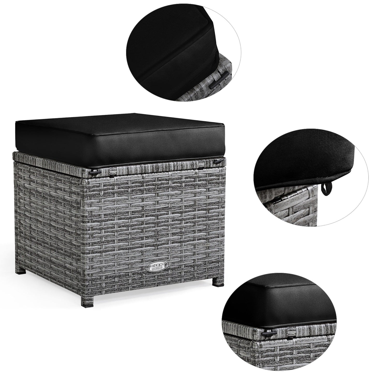 Costway 7 pezzi set da pranzo in rattan per patio divano componibile divano pouf - Vedi dettagli