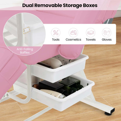 Lettino da massaggio Costway 72 con sgabello idraulico, schienale regolabile e