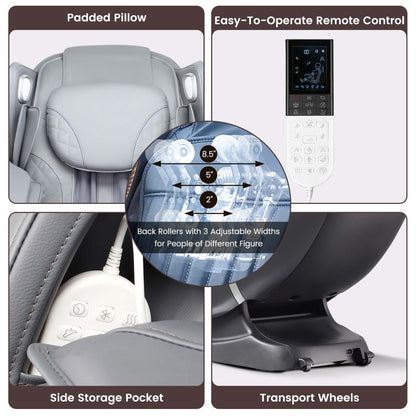 Poltrona massaggiante per tutto il corpo Costway con rullo riscaldante per piedi con controllo vocale