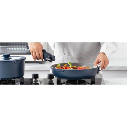 Set di pentole per camper Country Kitchen da 16 pezzi in ceramica con manico rimovibile, adatte al forno