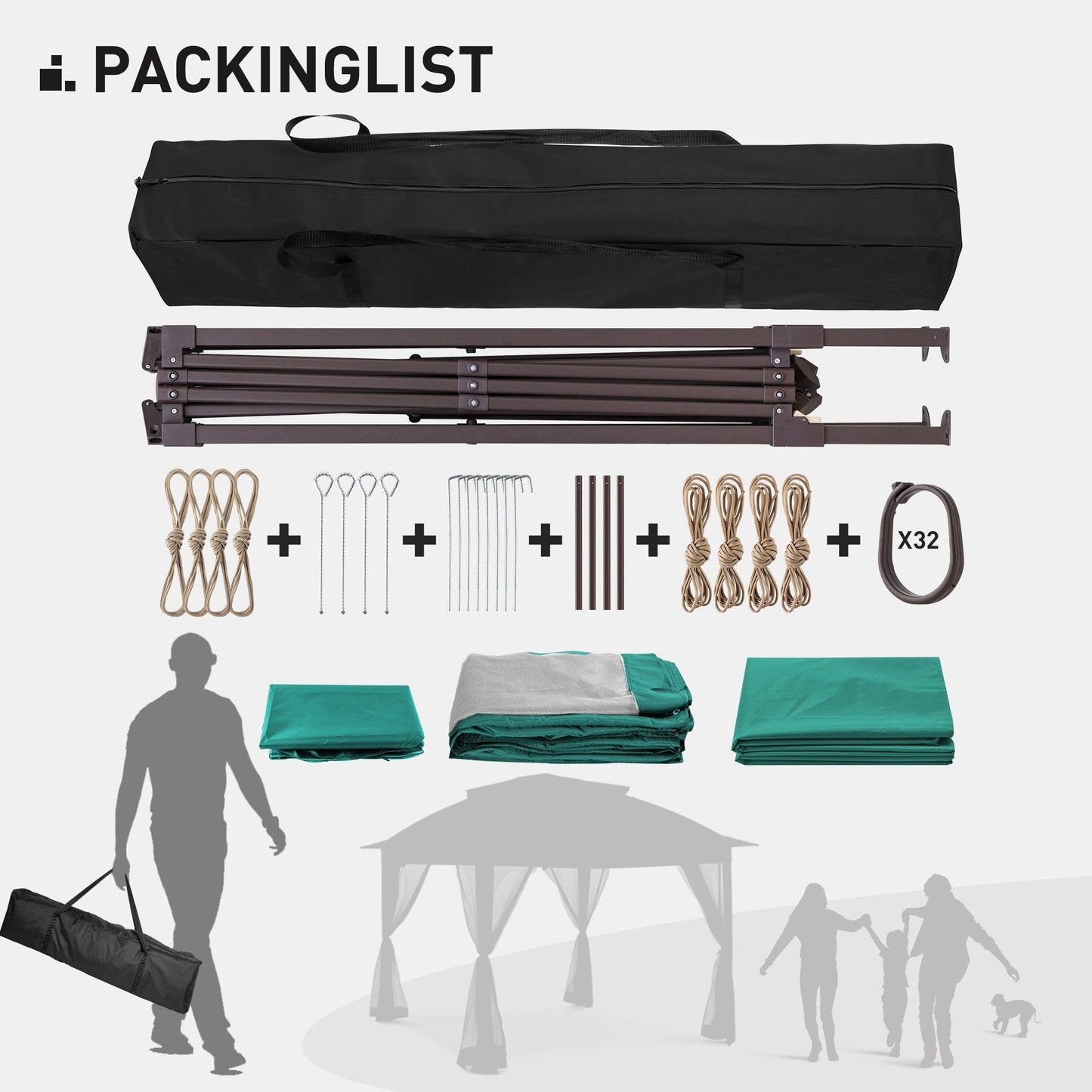 Gazebo pop-up in acciaio Cozywor da 11 piedi x 11 piedi con zanzariera