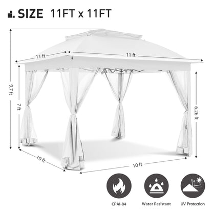 Gazebo pop-up in acciaio Cozywor da 11 piedi x 11 piedi con zanzariera