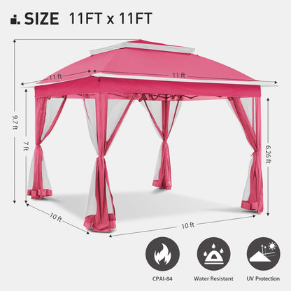 Gazebo pop-up in acciaio Cozywor da 11 piedi x 11 piedi con zanzariera