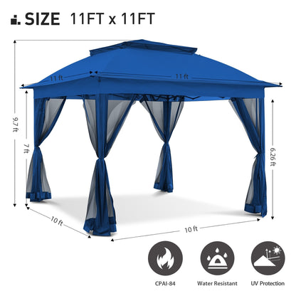 Gazebo pop-up in acciaio Cozywor da 11 piedi x 11 piedi con zanzariera