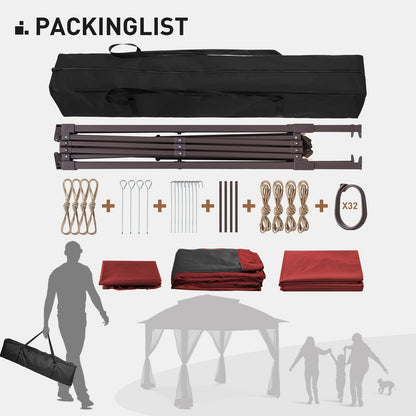 Gazebo pop-up in acciaio Cozywor da 11 piedi x 11 piedi con zanzariera