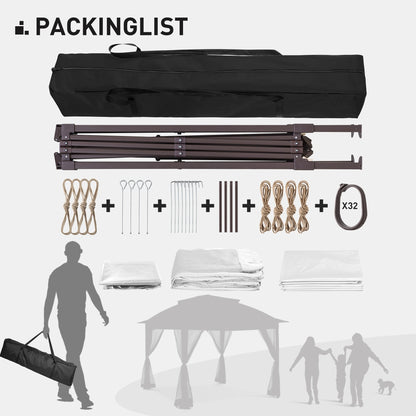 Gazebo pop-up in acciaio Cozywor da 11 piedi x 11 piedi con zanzariera