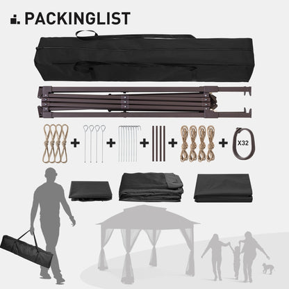 Gazebo pop-up in acciaio Cozywor da 11 piedi x 11 piedi con zanzariera