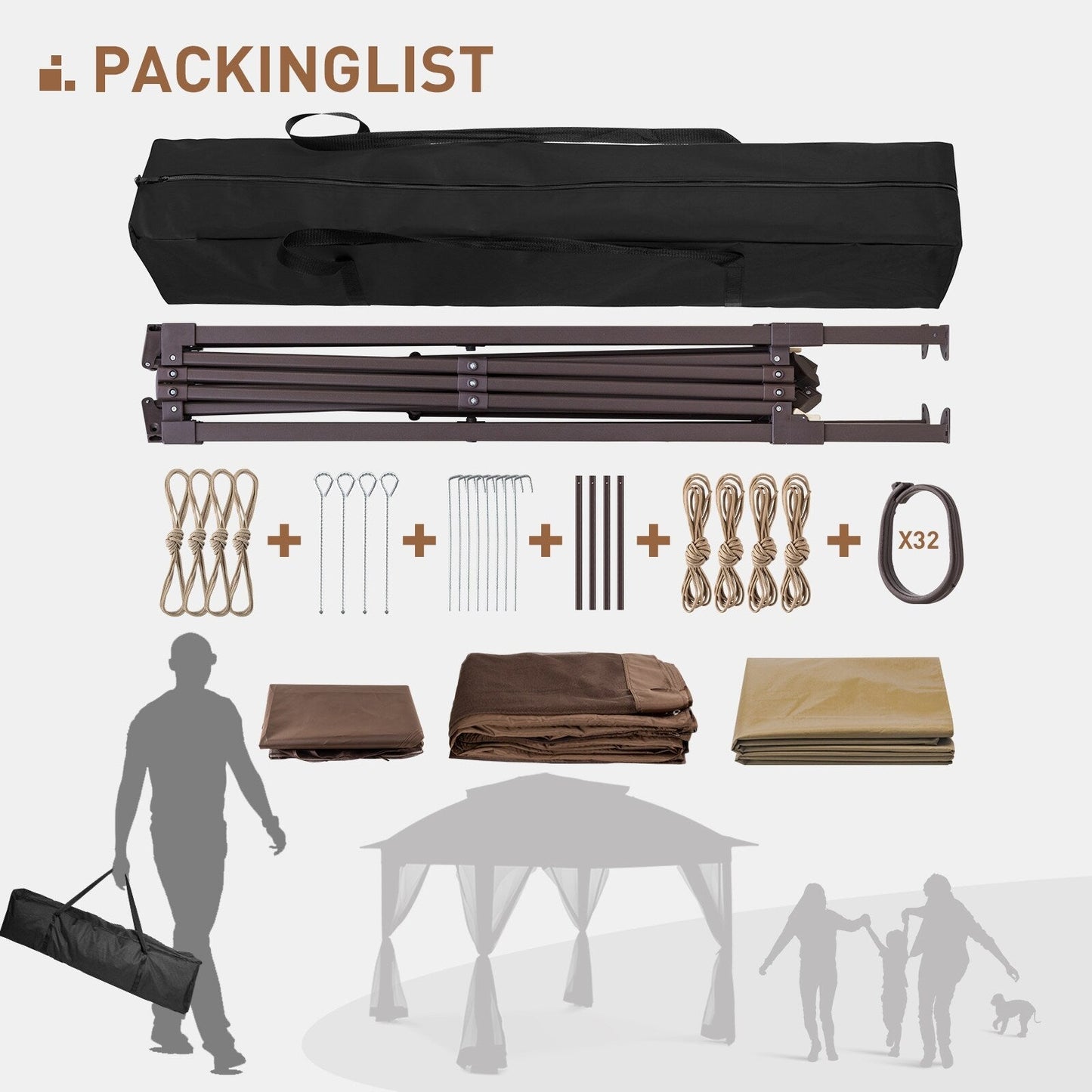 Gazebo pop-up in acciaio Cozywor da 11 piedi x 11 piedi con zanzariera