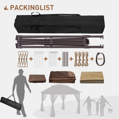 Gazebo pop-up in acciaio Cozywor da 11 piedi x 11 piedi con zanzariera