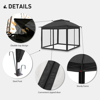 Gazebo pop-up in acciaio Cozywor da 11 piedi x 11 piedi con zanzariera