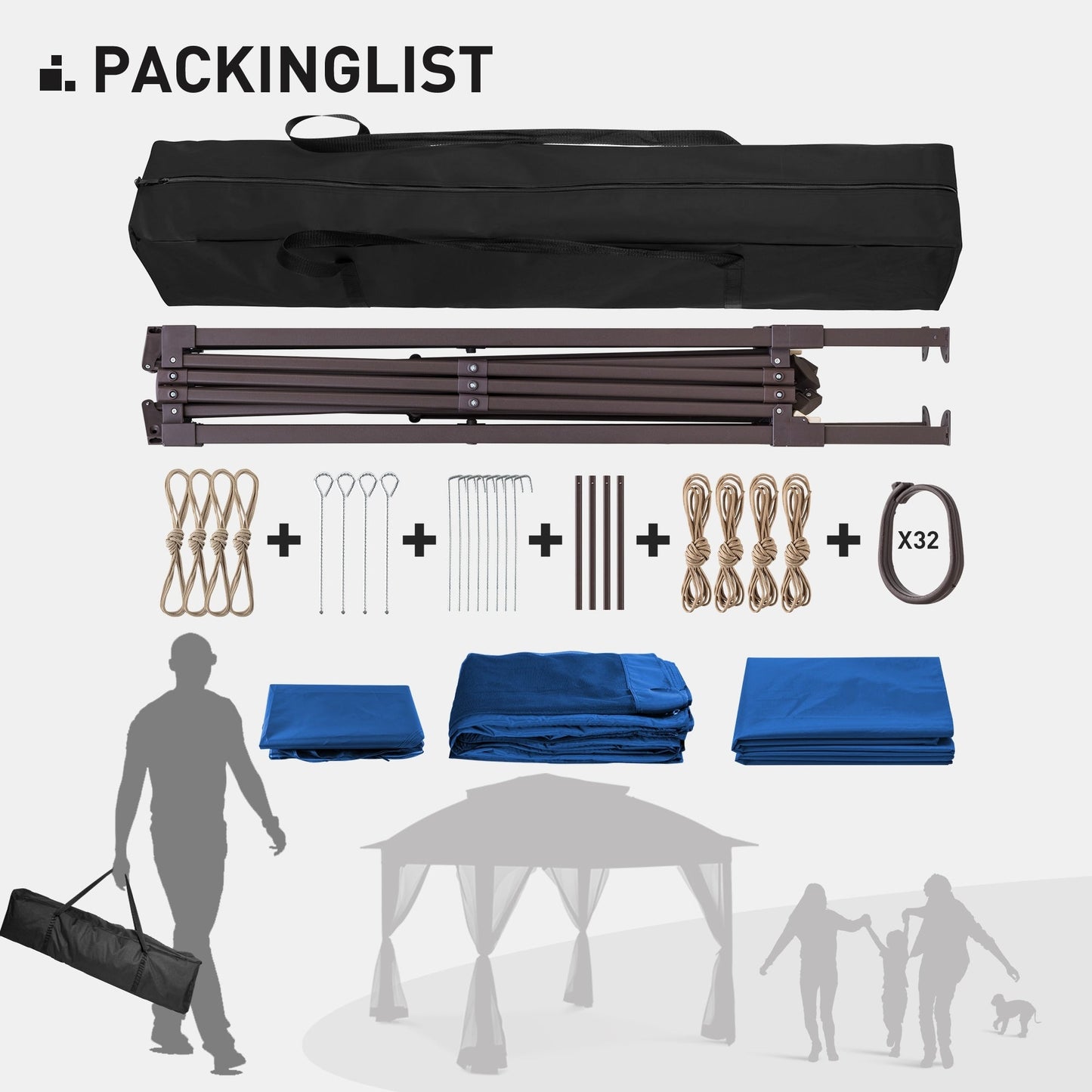 Gazebo pop-up in acciaio Cozywor da 11 piedi x 11 piedi con zanzariera