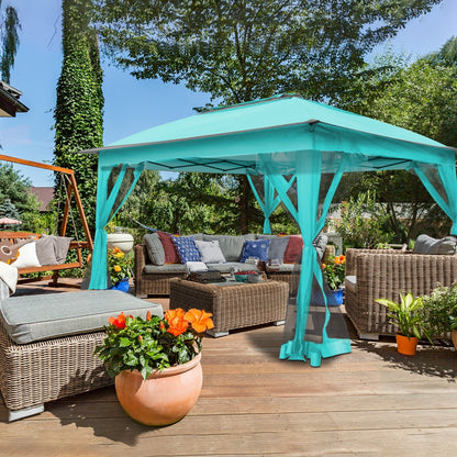 Gazebo pop-up in acciaio Cozywor da 11 piedi x 11 piedi con zanzariera