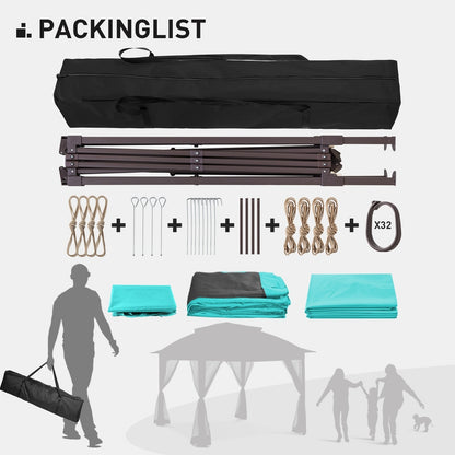 Gazebo pop-up in acciaio Cozywor da 11 piedi x 11 piedi con zanzariera