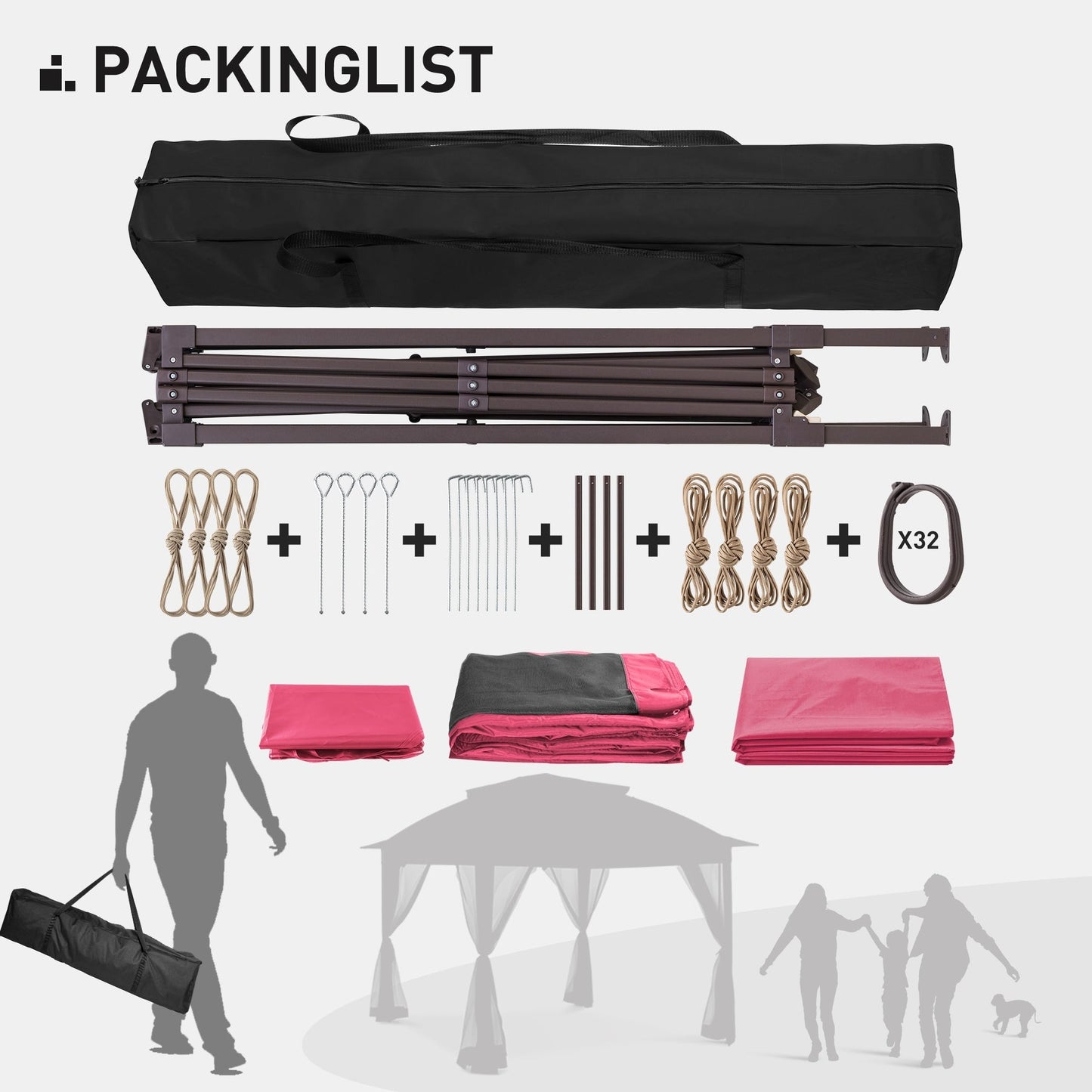 Gazebo pop-up in acciaio Cozywor da 11 piedi x 11 piedi con zanzariera