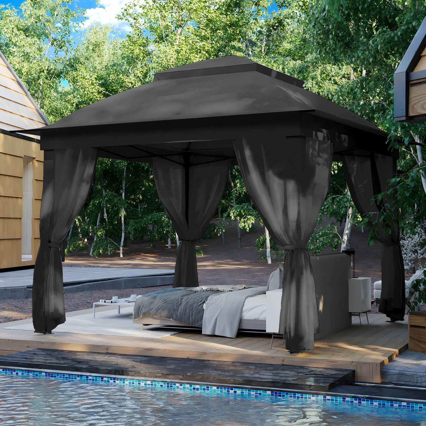 Gazebo pop-up in acciaio Cozywor da 11 piedi x 11 piedi con zanzariera
