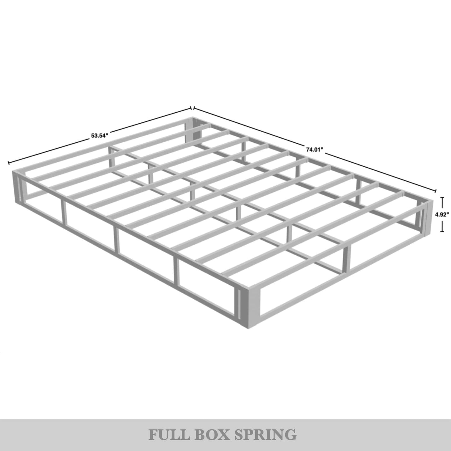 CraftPorch - Letto a molle in metallo da 5 pollici con rivestimento in lino grigio caldo