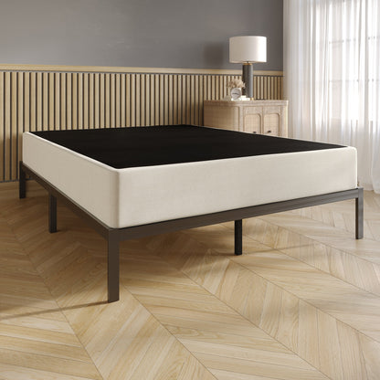 CraftPorch - Letto a molle in metallo rivestito in lino