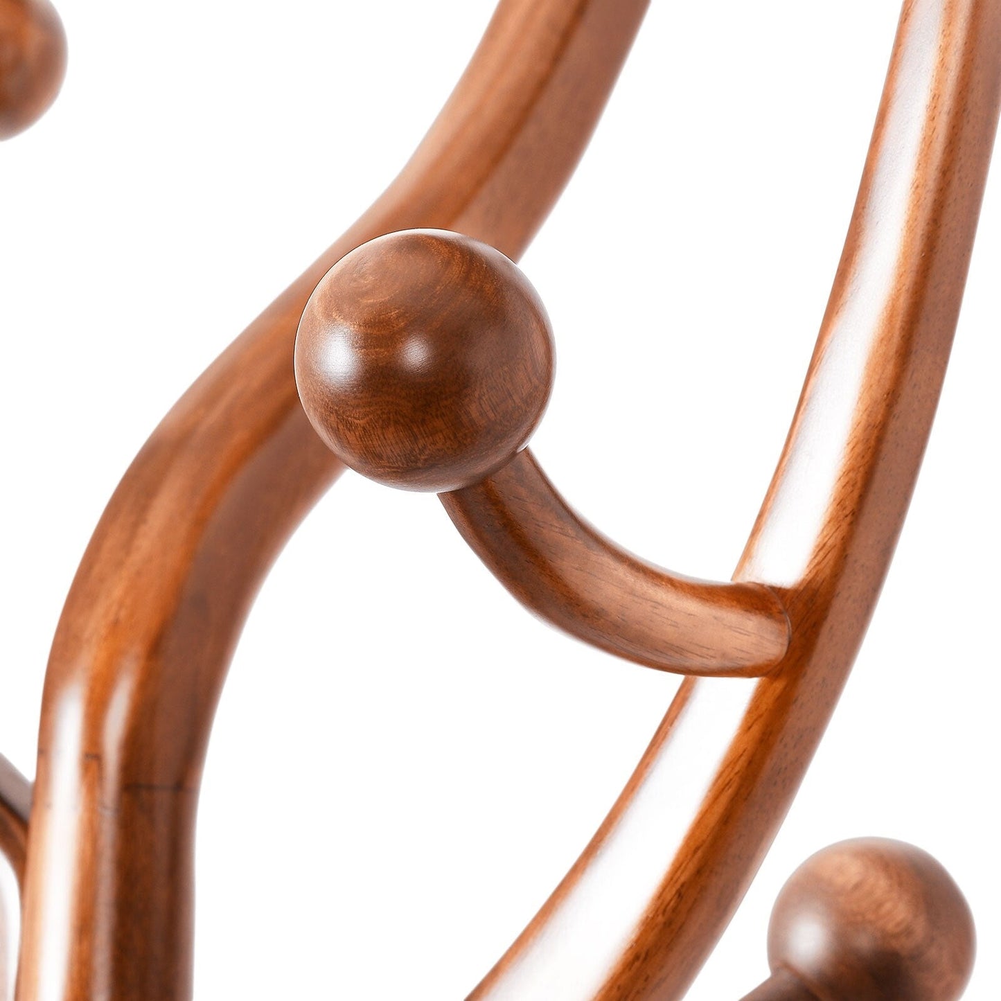 Appendiabiti indipendente in legno di caucciù con 8 ganci - 24,5 L x 70,87 A