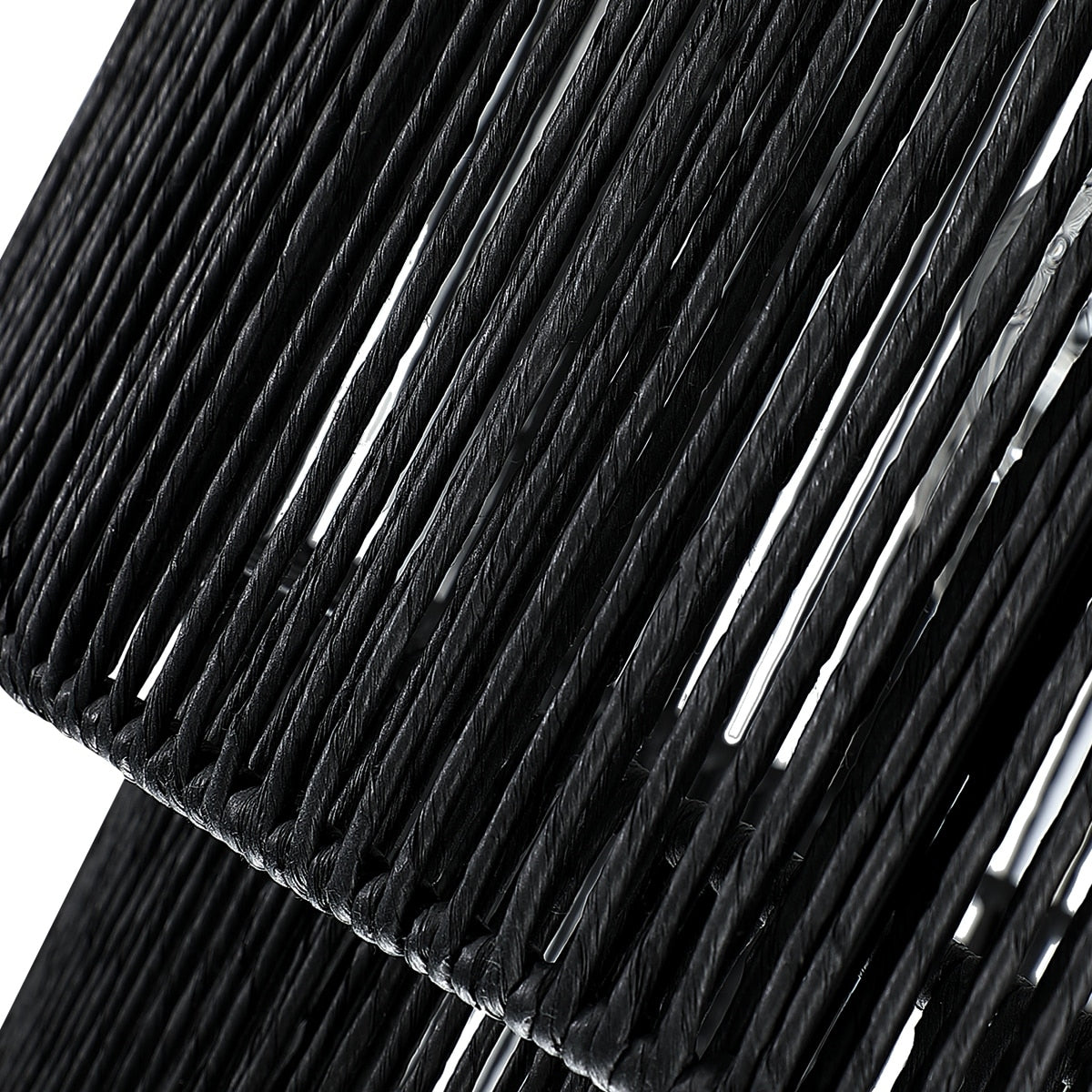 Lampadario Cynthia a tamburo in rattan nero a 4 luci - 22''W