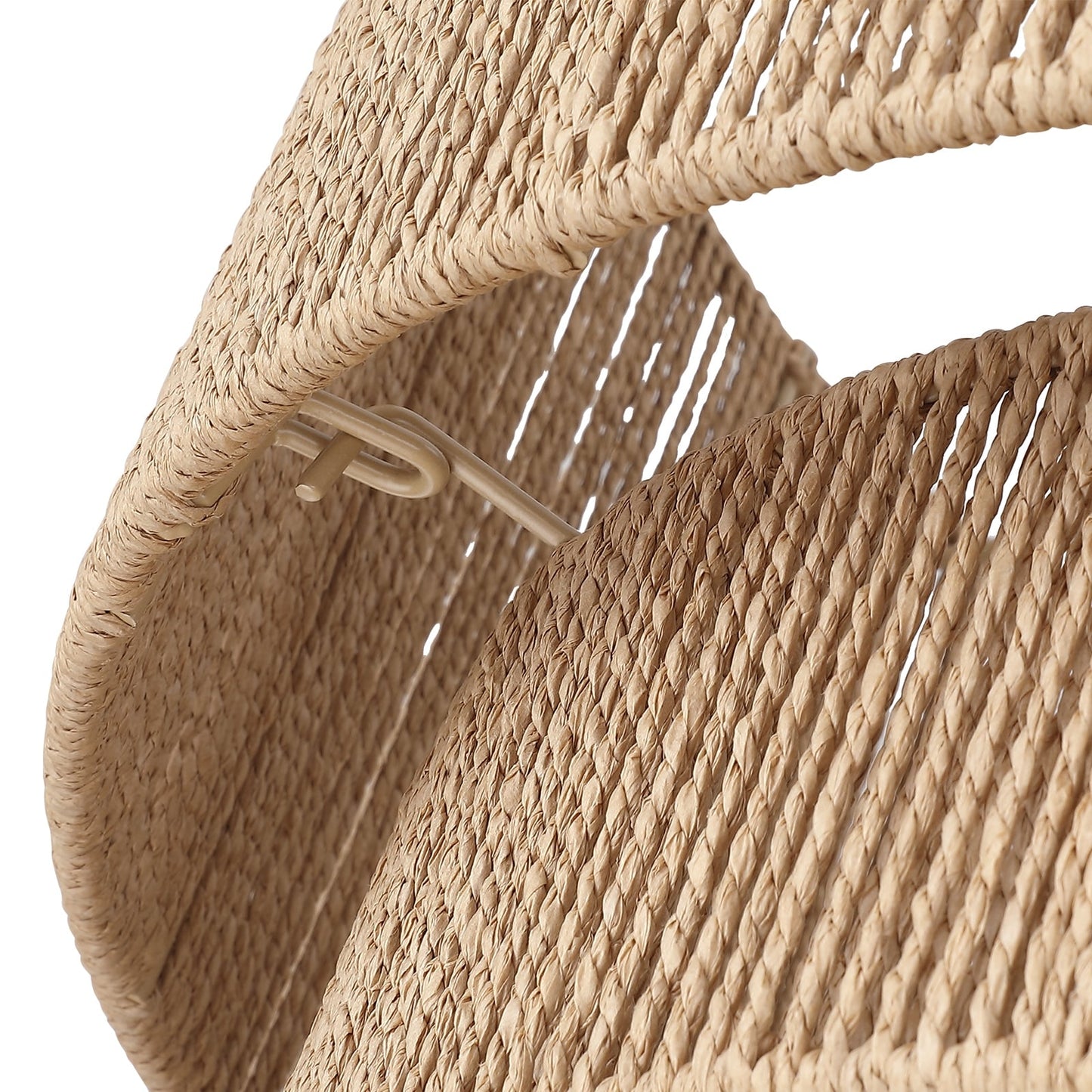 Lampadario Cynthia a tamburo in rattan naturale a 4 luci - 22''W