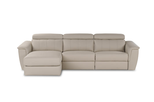 Divano componibile in pelle Washington Lt Grey