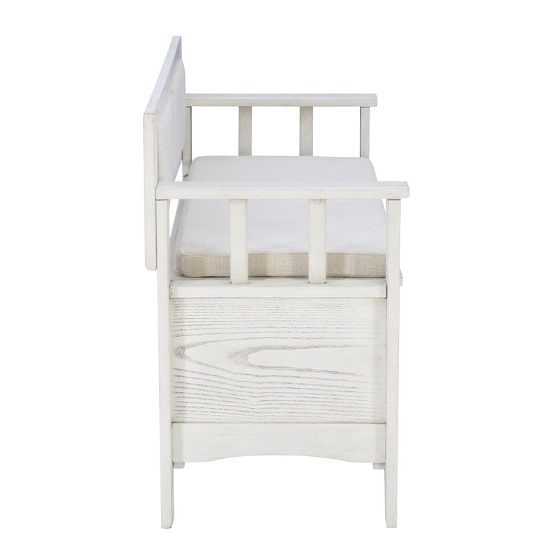 Panca d'ingresso con contenitore ribaltabile in legno Dahlia